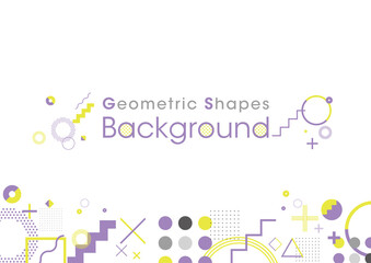 Background composed of geometric shapes. Vector data. Violet, purple and yellow.