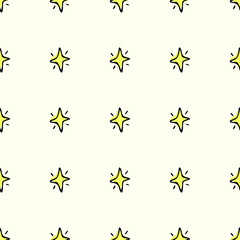 Seamless vector background wallpaper cute stars pattern for fabric or textile print