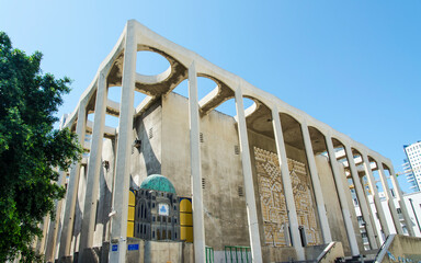 Facade of the Great Synagogue of Tel Aviv (Israel) - 357584628