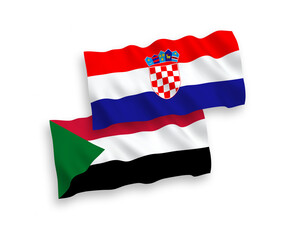 Flags of Sudan and Croatia on a white background