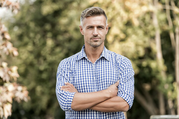 Attractive adult man. Confident man. Good looking guy outdoor. Male beauty and fashion. Businessman...