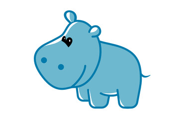 Hippo vector cartoon
