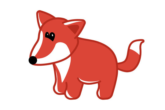 Red fox cartoon flat design