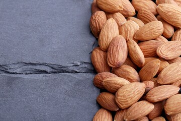 almonds on a wooden background