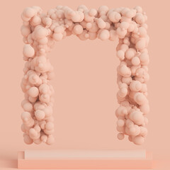 
Background, mock up scene geometry shape frame for product display and presentation, 3d rendering illustration 