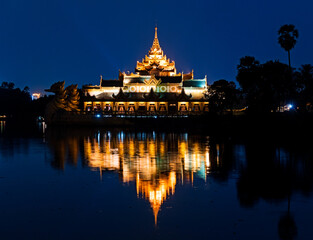Karaweik palace  in Yangon, Myanmar