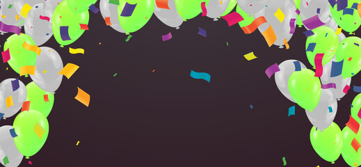 Vector Illustration of Green Balloons