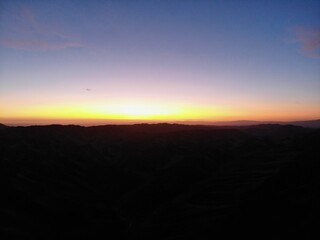 Luftaufnahme Abendrot in der Wüste