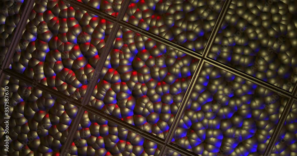Aufkleber abstract neon 3d geometric pattern. mosaic metallic background for event. 3d animation loop 4k