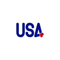 USA Typography Flat Design