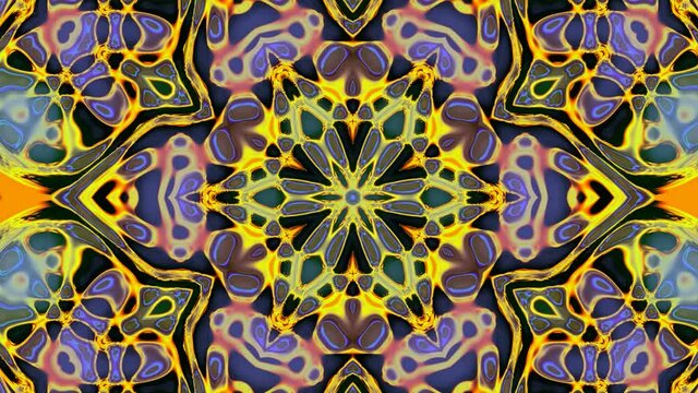 Beautiful Abstract Patterns. Vibrant colorful abstraction changing, turning into a beautiful flower.