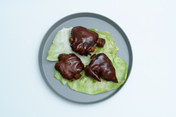 Chinese traditional delicacy marinated pig's feet.Braised pork trotters