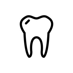 Tooth icon in line style. Dentist logo design element. Oralcare sign.