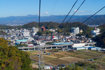 Naklejka premium 静岡県伊豆の国市のロープウェイからの景色