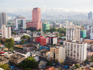 Panorama with skyscrapers in the capital of Malaysia, Kuala Lumpur.