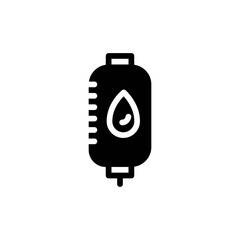 IV bag icon in line design style. Blood transfusion symbol.