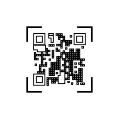 Fototapeta premium QR code icon. Barcode optical mark eps ten