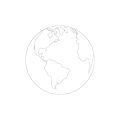 Earth symbol globe with thin lines. Stock vector image sign. eps ten