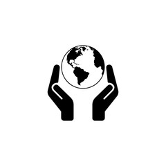 Hands protecting the earth sign eps ten