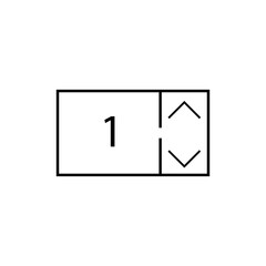 Number sign. Number one and up and down arrows side sign eps ten