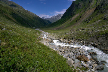 Water flowing in Pitztal, Austrian alps