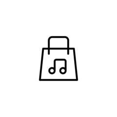 Music store vector icon in black line style icon, style isolated on white background