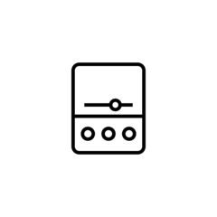 Portable music player vector icon in black line style icon, style isolated on white background