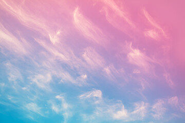 Fototapeta na wymiar Colorful cloudy sky at sunset. Gradient color. Sky texture. Abstract natural background