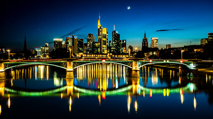 Fototapeta na wymiar Frankfurt Skyline Night