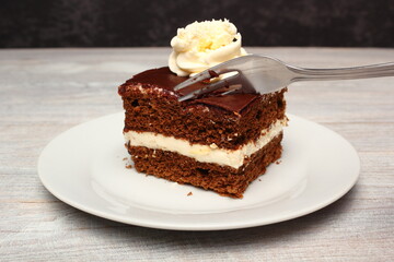 Cream Pie. Chocolate Sponge Cake filled with whipped cream.