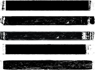 Grunge Paint Roller . Vector brush Stroke . Distressed banner . Black stripes isolated. paintbrush collection . Modern Textured shape . Dry border in Black . Bulge lines