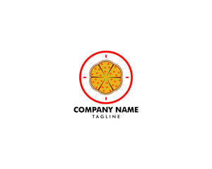 Pizza Logo Design Vector Stock, Pizza Delivery Logo Illustration, Pizza 24 Hours Logo, Pizza Fast Food Sign Icon