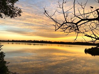 sunset on the lake