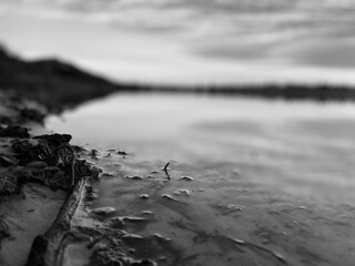Black and white lake background