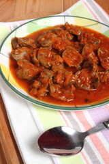 Chicken gizzard stew