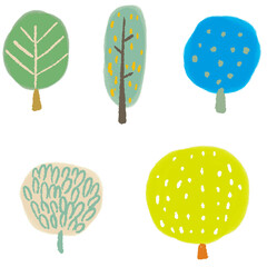 Scandinavian style tree illustration vector set