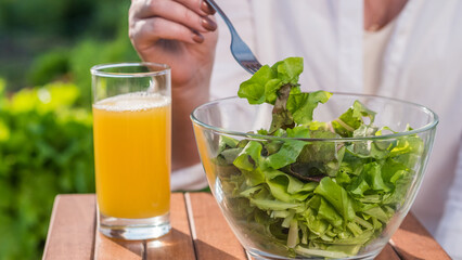 A healthy breakfast near your little vegetable garden.
