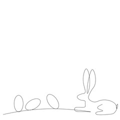 Bunny on white background, vector illustration