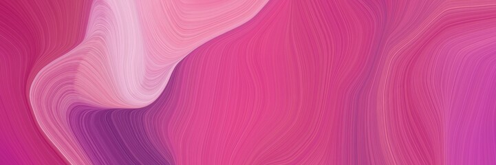 landscape orientation graphic with waves. modern soft swirl waves background design with mulberry , pastel magenta and pale violet red color