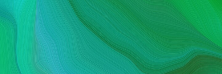 beautiful elegant graphic with dark cyan, sea green and light sea green color. curvy background design