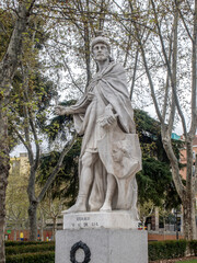 Fototapeta premium Statue of Eurico, Visigoth king, in the Sabatini Gardens, Madrid