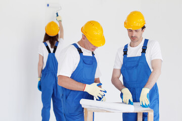 Workers at construction site