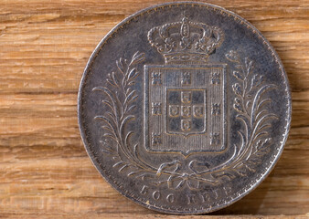 Moeda de prata Portuguesa de 500 réis do ano 1888