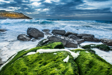 Spectacular landscape of beach in Sintra, Portugal
