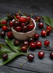 cherries in a bowl