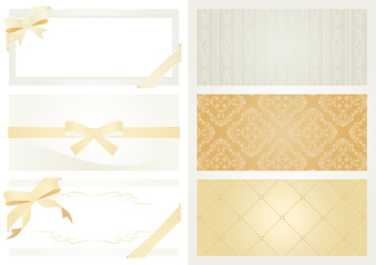 エレガント　フレーム　背景　リボン　セット　