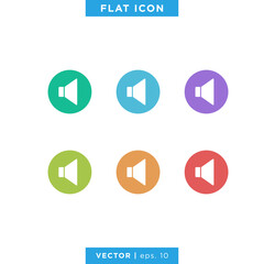 Speaker Audio Sound Icon Vector Logo Design Template.