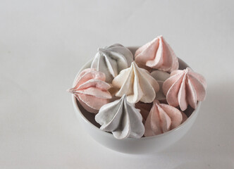 meringues in ceramic plate