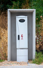 electrical box protected by a concrete box