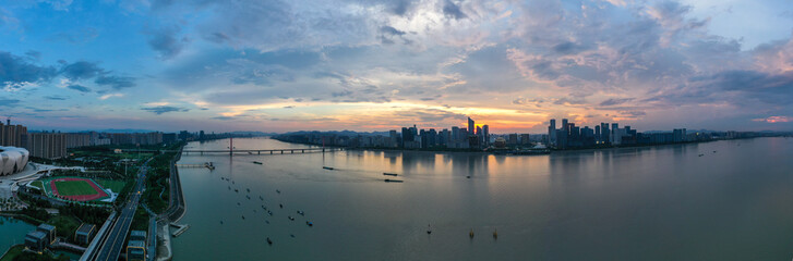 Fototapeta na wymiar city skyline in hangzhou china